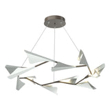 Hubbardton Forge 2020 Dark Smoke Vintage Platinum Standard Plume 12-Light LED Pendant