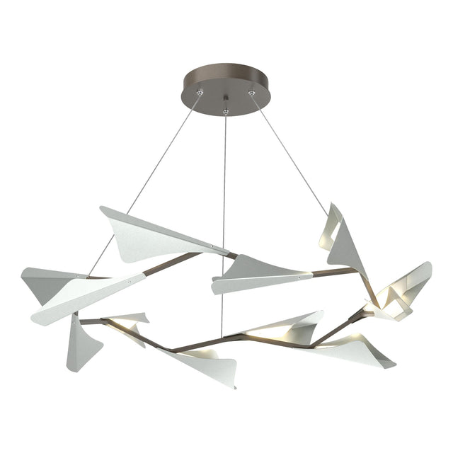 Hubbardton Forge 2020 Dark Smoke Vintage Platinum Standard Plume 12-Light LED Pendant