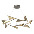Hubbardton Forge 2020 Dark Smoke Soft Gold Standard Plume 12-Light LED Pendant