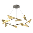 Hubbardton Forge 2020 Dark Smoke Modern Brass Standard Plume 12-Light LED Pendant