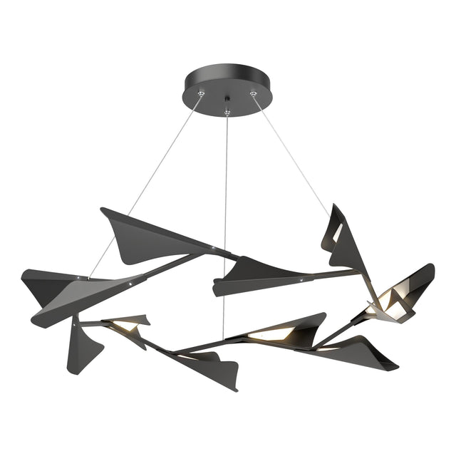 Hubbardton Forge 2020 Black Black Standard Plume 12-Light LED Pendant