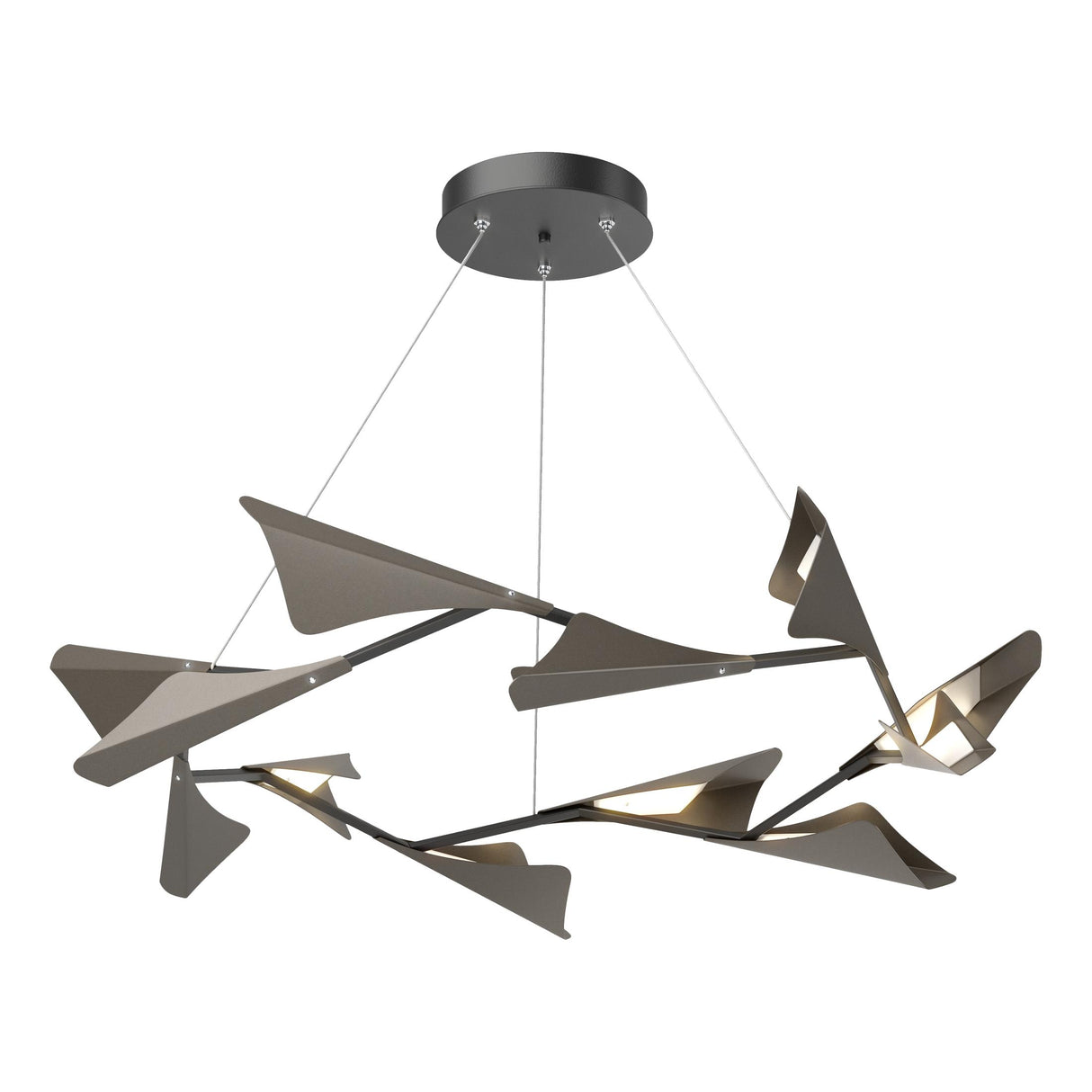 Hubbardton Forge 2020 Black Dark Smoke Standard Plume 12-Light LED Pendant