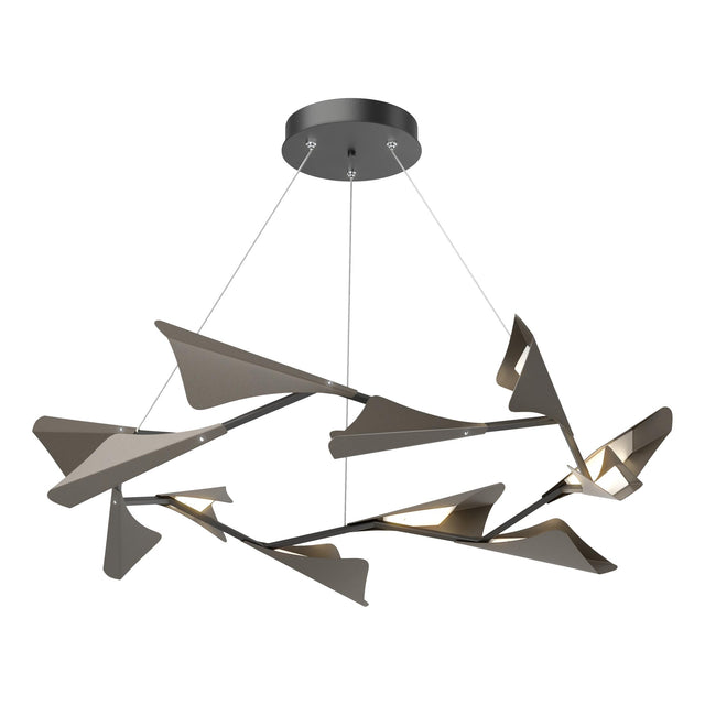 Hubbardton Forge 2020 Black Dark Smoke Standard Plume 12-Light LED Pendant