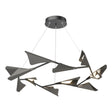 Hubbardton Forge 2020 Black Natural Iron Standard Plume 12-Light LED Pendant