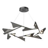 Hubbardton Forge 2020 Black Natural Iron Standard Plume 12-Light LED Pendant