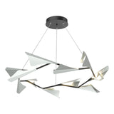 Hubbardton Forge 2020 Black Vintage Platinum Standard Plume 12-Light LED Pendant