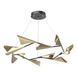 Hubbardton Forge 2020 Black Soft Gold Standard Plume 12-Light LED Pendant