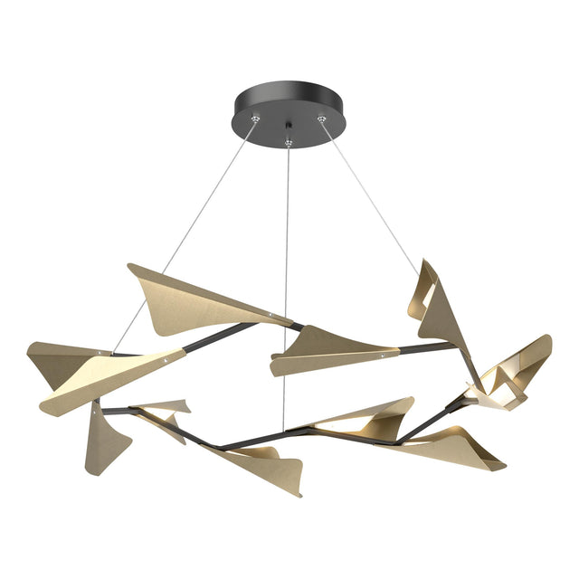 Hubbardton Forge 2020 Black Soft Gold Standard Plume 12-Light LED Pendant