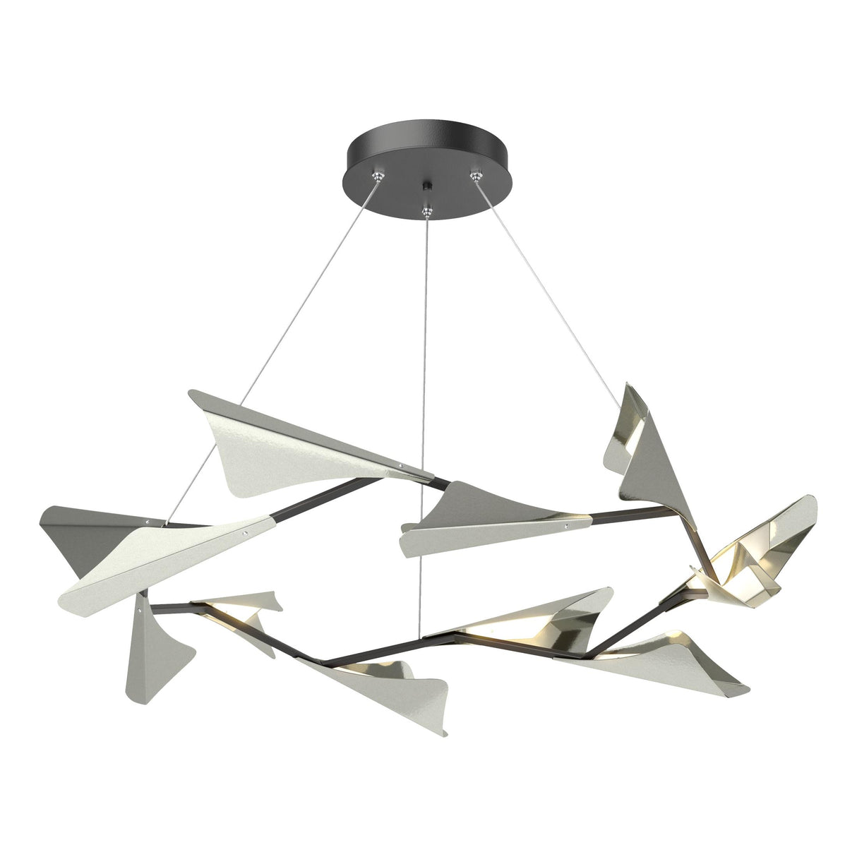 Hubbardton Forge 2020 Black Sterling Standard Plume 12-Light LED Pendant