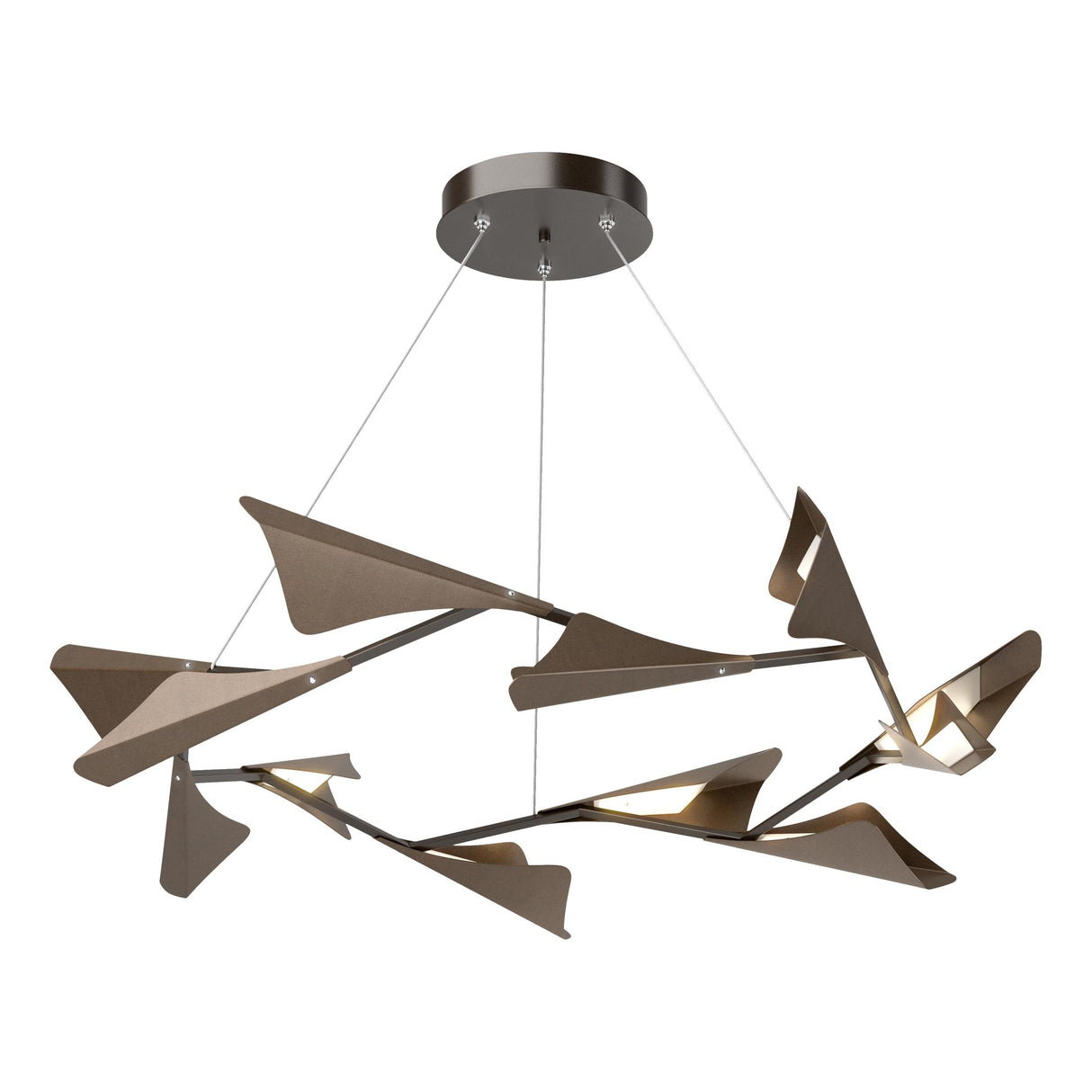 Hubbardton Forge 2020 Oil Rubbed Bronze Bronze Standard Plume 12-Light LED Pendant