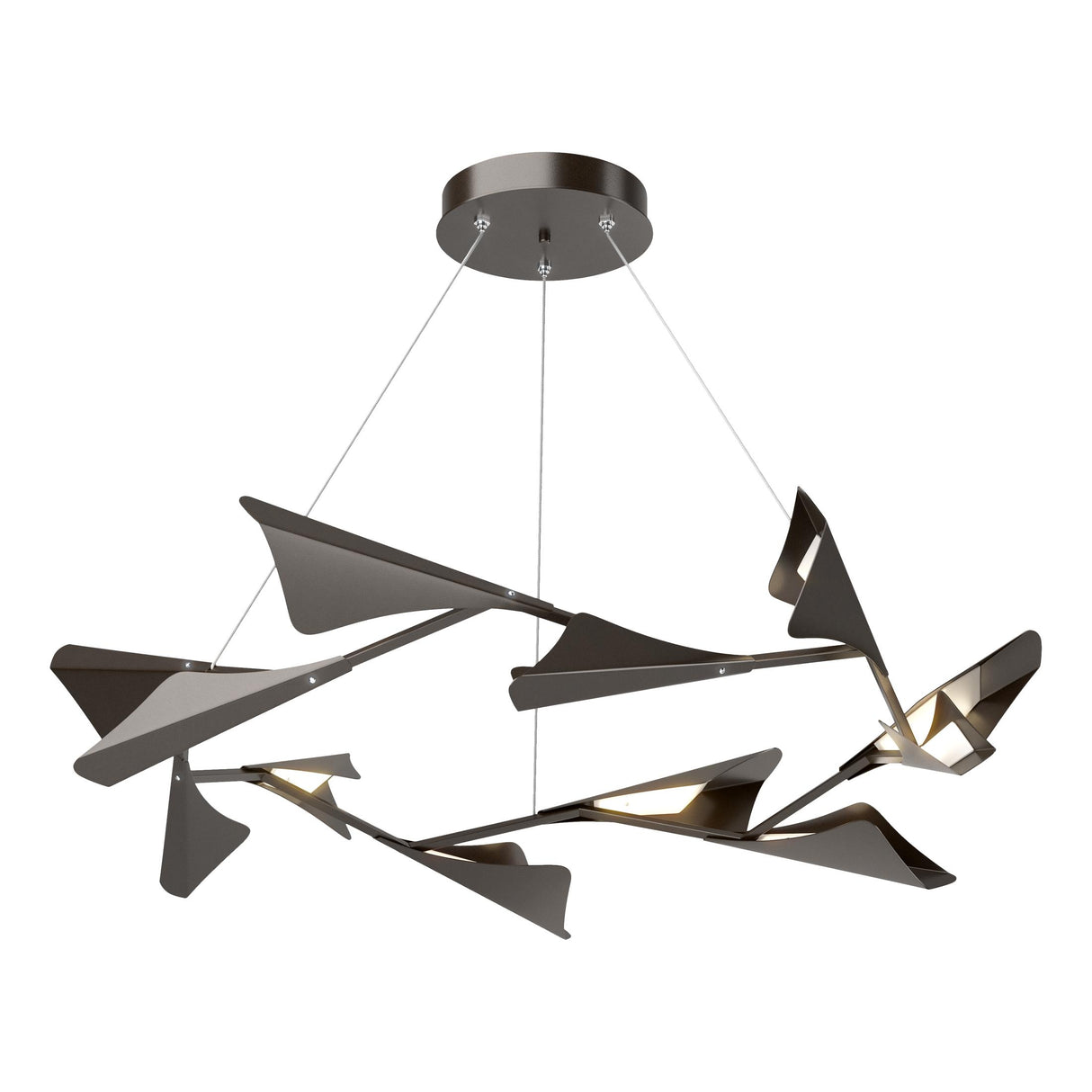 Hubbardton Forge 2020 Oil Rubbed Bronze Oil Rubbed Bronze Standard Plume 12-Light LED Pendant