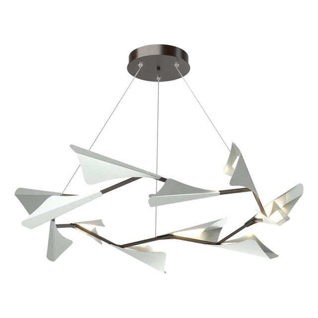 Hubbardton Forge 2020 Oil Rubbed Bronze Vintage Platinum Standard Plume 12-Light LED Pendant