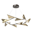 Hubbardton Forge 2020 Oil Rubbed Bronze Soft Gold Standard Plume 12-Light LED Pendant