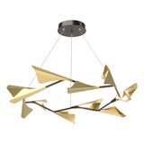 Hubbardton Forge 2020 Oil Rubbed Bronze Modern Brass Standard Plume 12-Light LED Pendant
