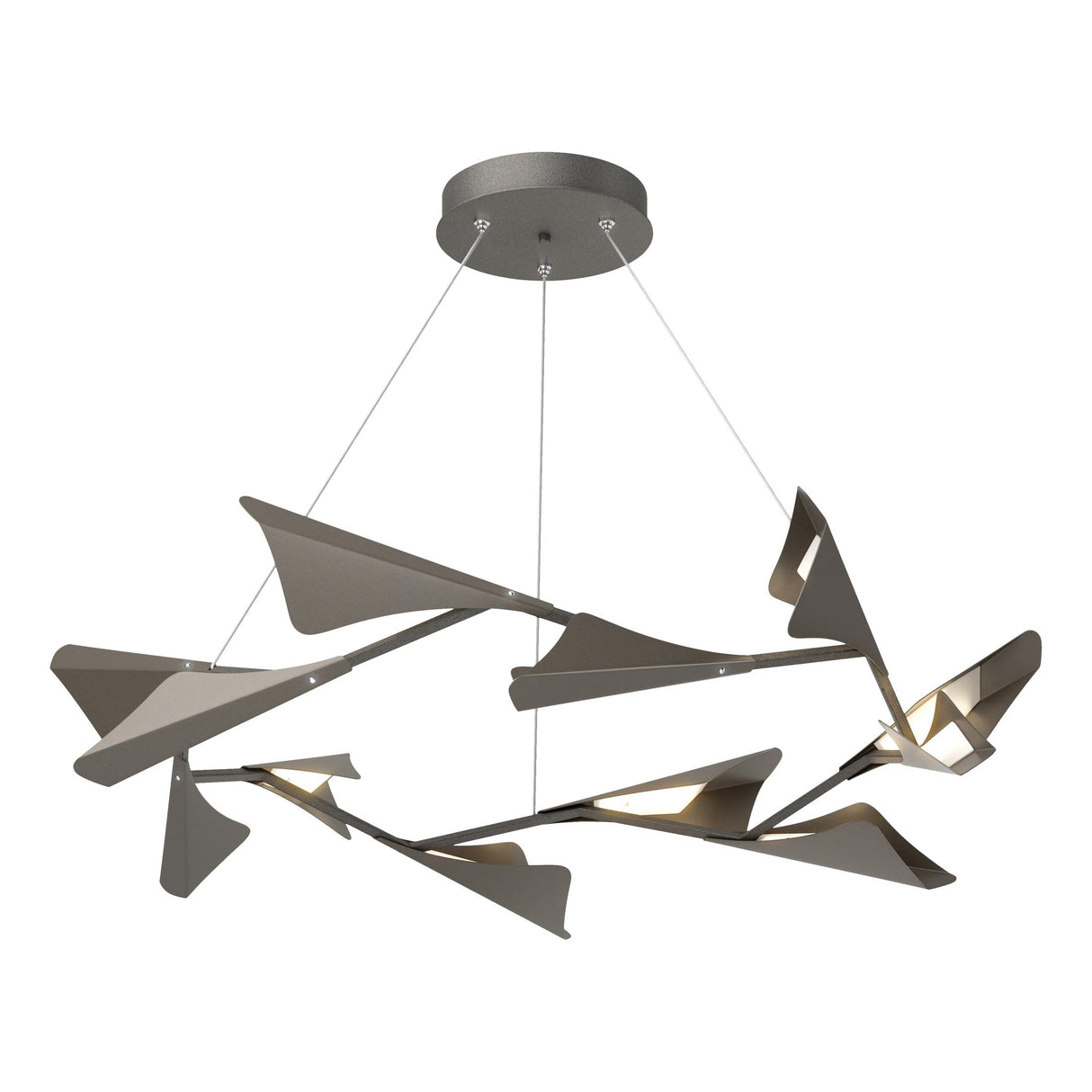 Hubbardton Forge 2020 Natural Iron Dark Smoke Standard Plume 12-Light LED Pendant