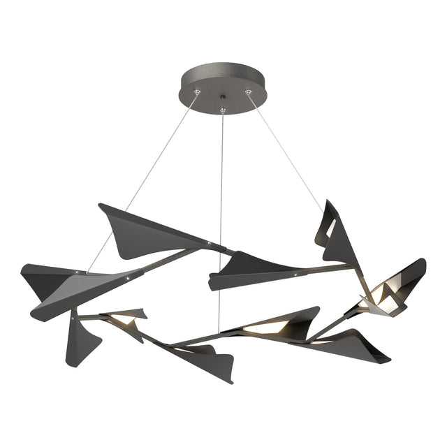 Hubbardton Forge 2020 Natural Iron Black Standard Plume 12-Light LED Pendant