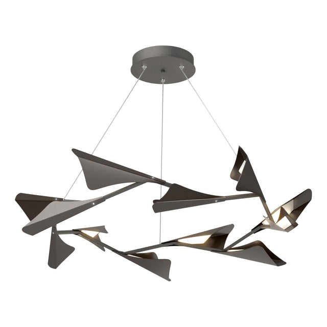 Hubbardton Forge 2020 Natural Iron Oil Rubbed Bronze Standard Plume 12-Light LED Pendant