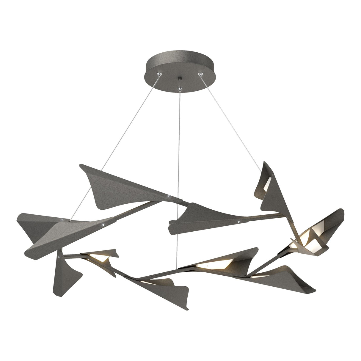 Hubbardton Forge 2020 Natural Iron Natural Iron Standard Plume 12-Light LED Pendant