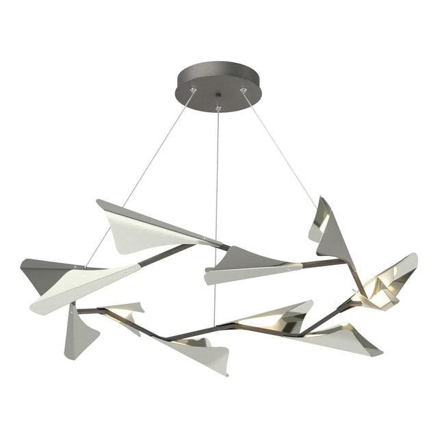 Hubbardton Forge 2020 Natural Iron Sterling Standard Plume 12-Light LED Pendant