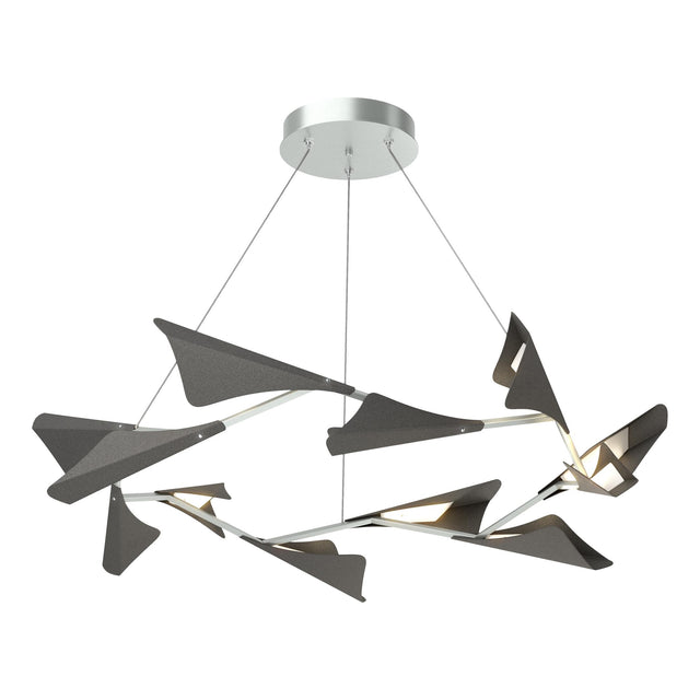 Hubbardton Forge 2020 Vintage Platinum Natural Iron Standard Plume 12-Light LED Pendant