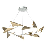 Hubbardton Forge 2020 Vintage Platinum Soft Gold Standard Plume 12-Light LED Pendant