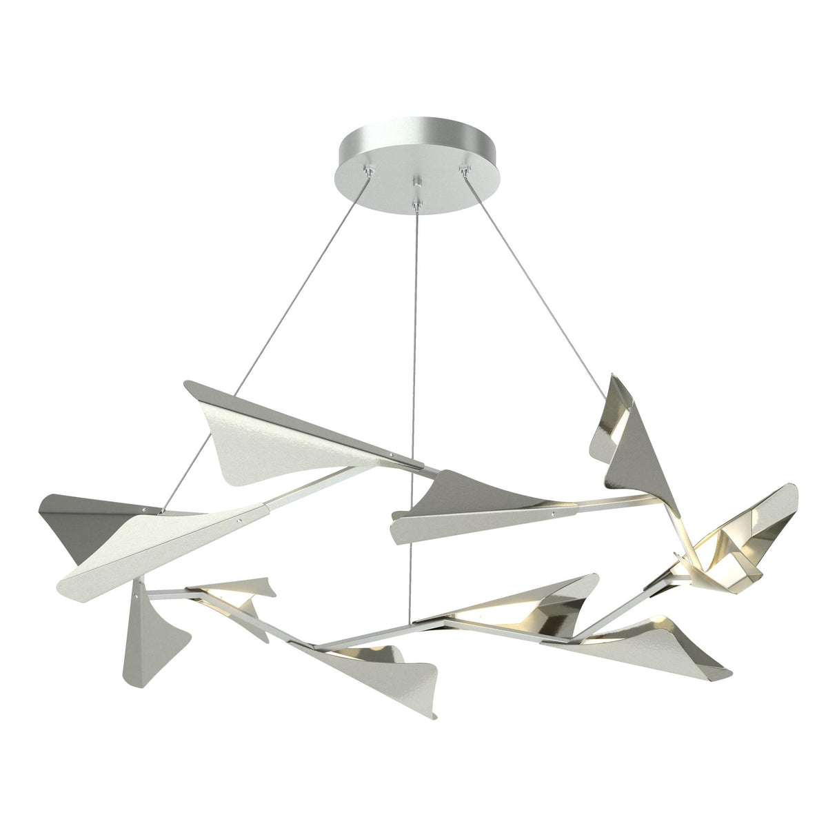 Hubbardton Forge 2020 Vintage Platinum Sterling Standard Plume 12-Light LED Pendant