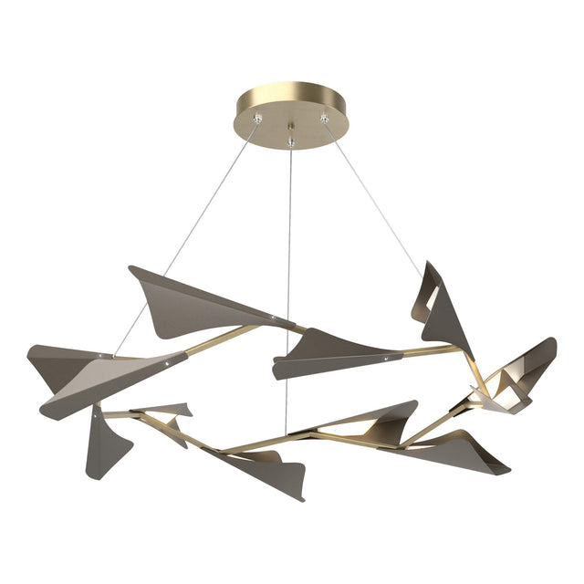 Hubbardton Forge 2020 Soft Gold Dark Smoke Standard Plume 12-Light LED Pendant