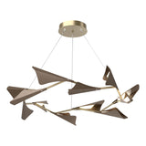 Hubbardton Forge 2020 Soft Gold Bronze Standard Plume 12-Light LED Pendant