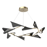 Hubbardton Forge 2020 Soft Gold Black Standard Plume 12-Light LED Pendant