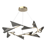 Hubbardton Forge 2020 Soft Gold Natural Iron Standard Plume 12-Light LED Pendant