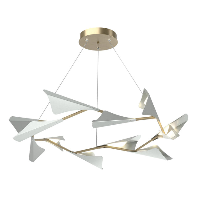 Hubbardton Forge 2020 Soft Gold Vintage Platinum Standard Plume 12-Light LED Pendant