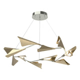 Hubbardton Forge 2020 Sterling Soft Gold Standard Plume 12-Light LED Pendant