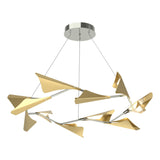 Hubbardton Forge 2020 Sterling Modern Brass Standard Plume 12-Light LED Pendant