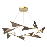 Hubbardton Forge 2020 Modern Brass Bronze Standard Plume 12-Light LED Pendant