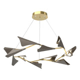 Hubbardton Forge 2020 Modern Brass Dark Smoke Standard Plume 12-Light LED Pendant