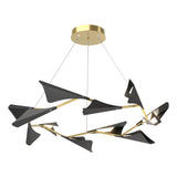 Hubbardton Forge 2020 Modern Brass Black Standard Plume 12-Light LED Pendant