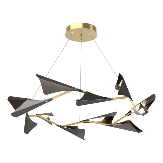 Hubbardton Forge 2020 Modern Brass Oil Rubbed Bronze Standard Plume 12-Light LED Pendant