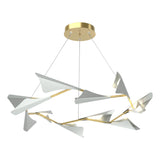 Hubbardton Forge 2020 Modern Brass Vintage Platinum Standard Plume 12-Light LED Pendant