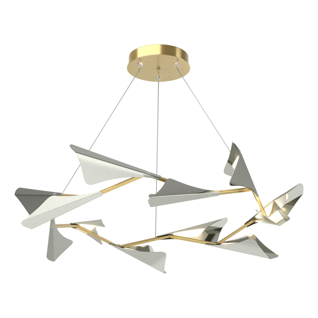 Hubbardton Forge 2020 Modern Brass Sterling Standard Plume 12-Light LED Pendant