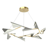 Hubbardton Forge 2020 Modern Brass Sterling Standard Plume 12-Light LED Pendant