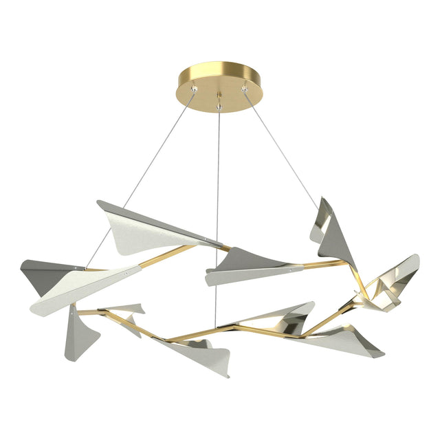 Hubbardton Forge 2020 Modern Brass Sterling Standard Plume 12-Light LED Pendant