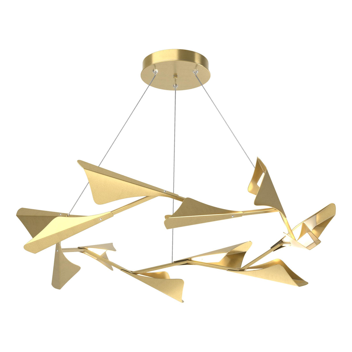 Hubbardton Forge 2020 Modern Brass Modern Brass Standard Plume 12-Light LED Pendant