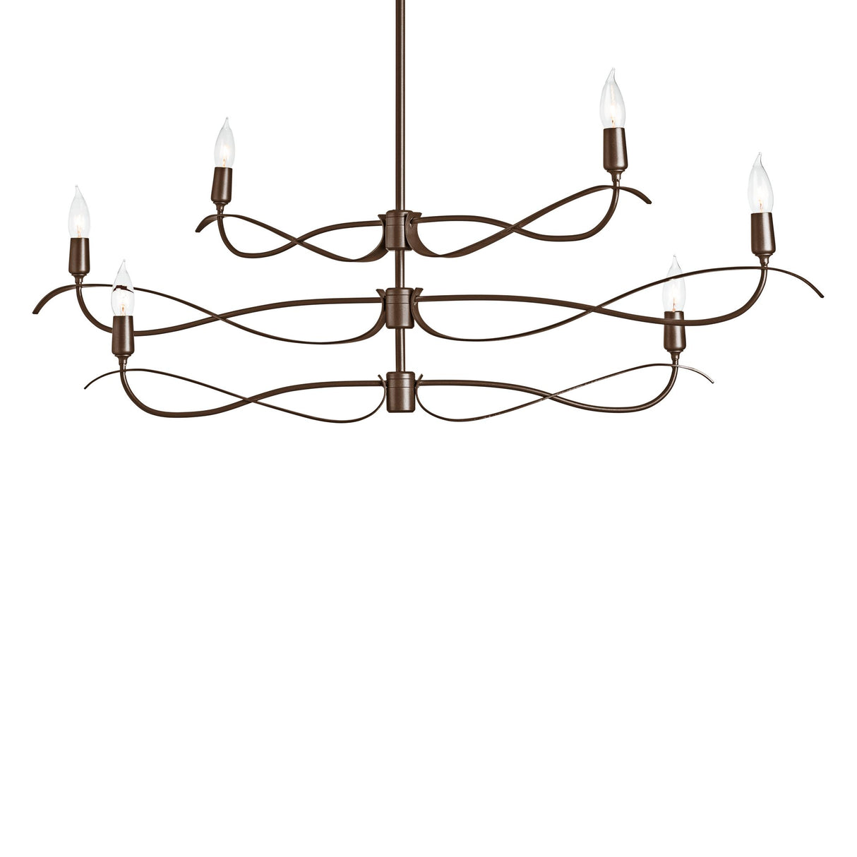 Hubbardton Forge 2021 Bronze Multi Willow 6-Light Small Chandelier