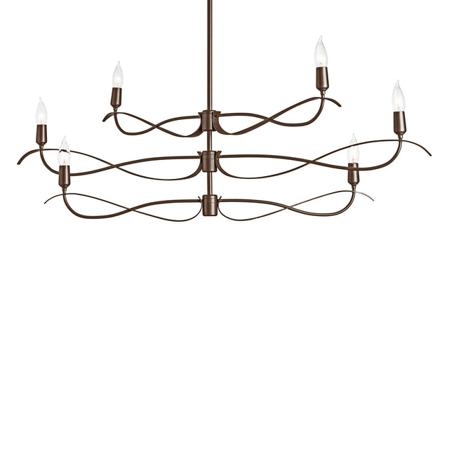 Hubbardton Forge 2021 Bronze Multi Willow 6-Light Small Chandelier