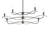 Hubbardton Forge 2021 Dark Smoke Multi Willow 6-Light Small Chandelier