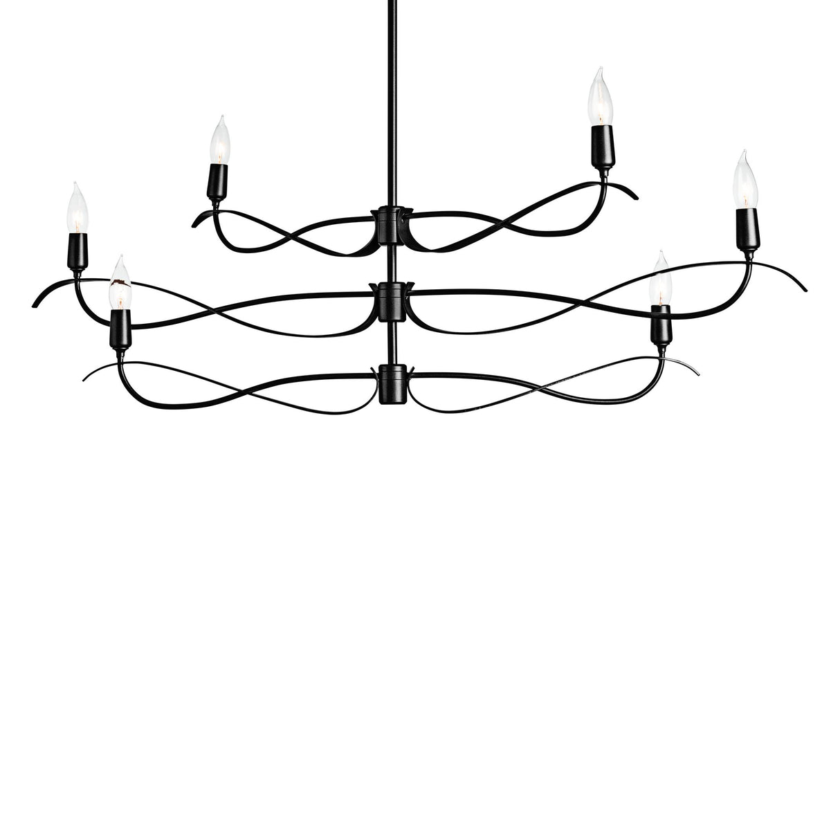 Hubbardton Forge 2021 Black Multi Willow 6-Light Small Chandelier
