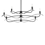 Hubbardton Forge 2021 Black Multi Willow 6-Light Small Chandelier