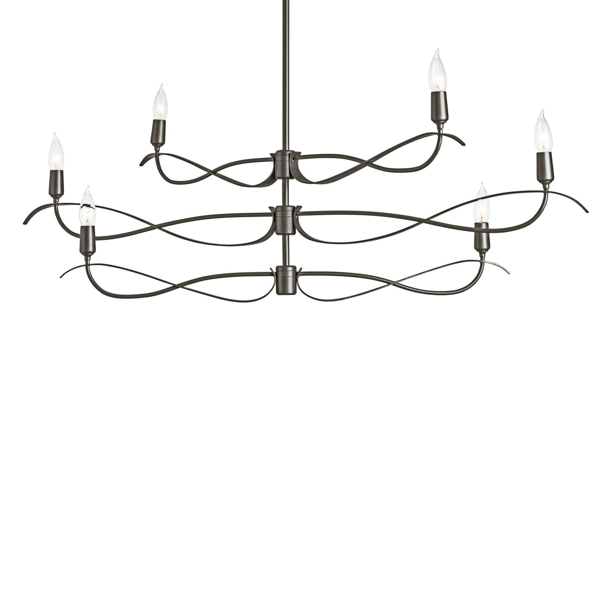Hubbardton Forge 2021 Oil Rubbed Bronze Multi Willow 6-Light Small Chandelier