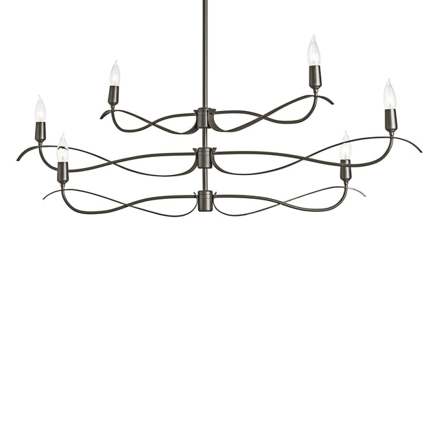 Hubbardton Forge 2021 Oil Rubbed Bronze Multi Willow 6-Light Small Chandelier