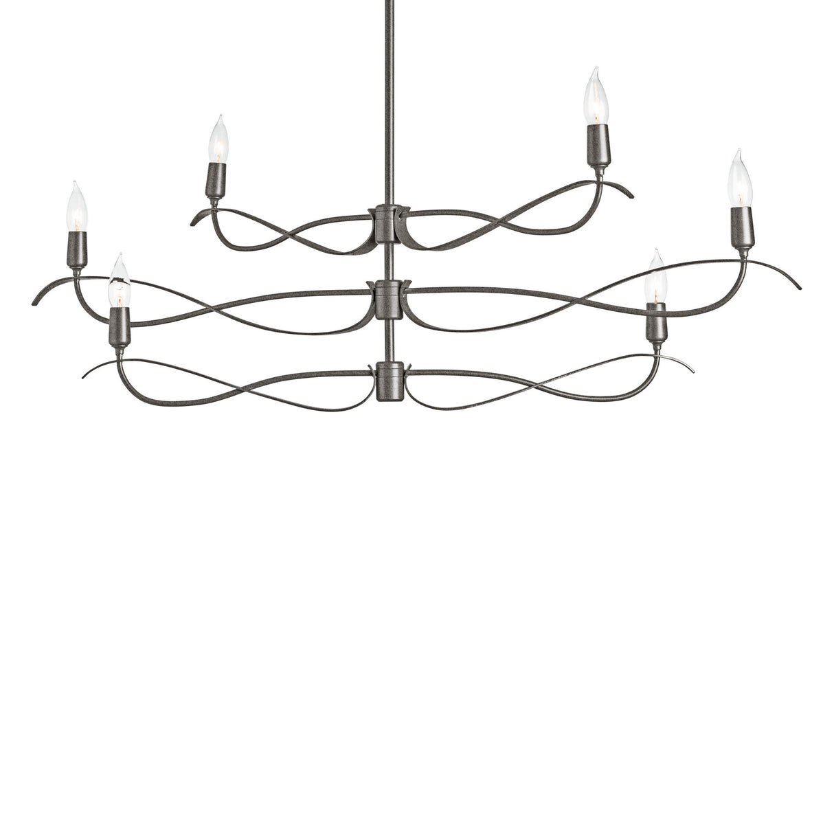 Hubbardton Forge 2021 Natural Iron Multi Willow 6-Light Small Chandelier